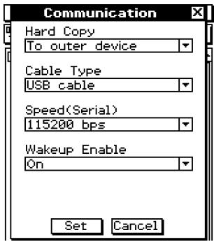 CASIO CLASSPAD 300 - Boite de dialogue de communication - 1