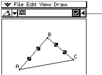 CASIO CLASSPAD 300 - - Fixer la mesure d'un angle d'un triangle - 1