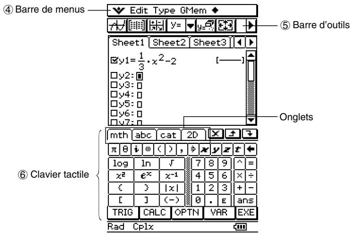 CASIO CLASSPAD 300 - Touches, menus et autres commandes affichés - 1