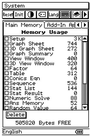 CASIO CLASSPAD 300 - Fenêtre de l'application Systeme - 1