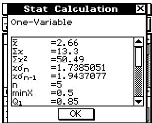 CASIO CLASSPAD 300 - - Afficher les résultats d'un calcul à une variable - 1