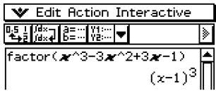 CASIO CLASSPAD 300 - - Factoriser depuis le menu [Action] - 2
