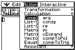 CASIO CLASSPAD 300 - Emploi du sous-menu Complexe - 1