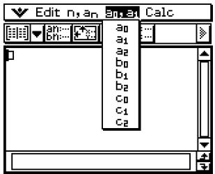 CASIO CLASSPAD 300 - Saisir des données dans la fenêtre d'exécution de la suite - 1