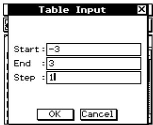 CASIO CLASSPAD 300 - Génération d'une table numérique - 3