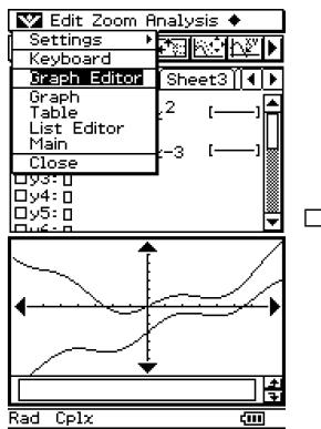 CASIO CLASSPAD 300 - - Exemple de sélection de fenêtre (Graphe &amp; Table) - 3