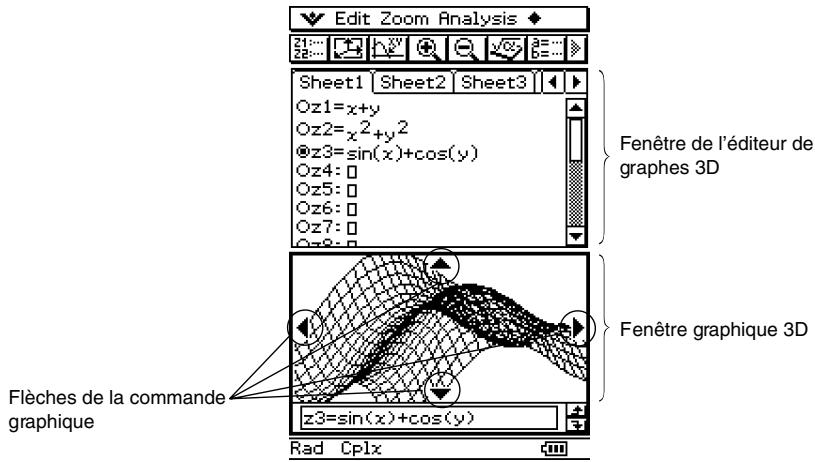 CASIO CLASSPAD 330 - Fenêtres de l'application Graphe 3D - 1
