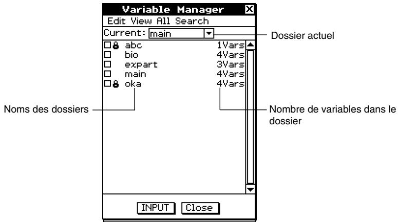CASIO CLASSPAD 330 - Vues du gestionnaire de variables - 1