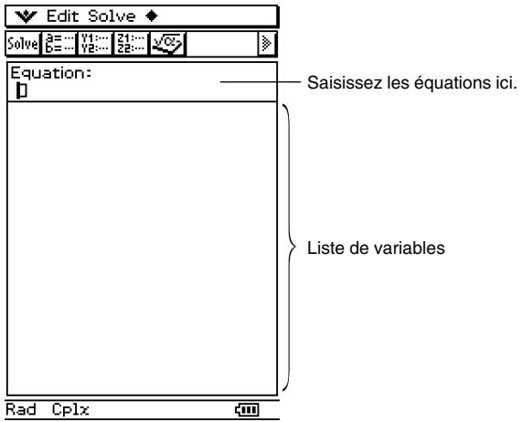 CASIO CLASSPAD 330 - Fenêtre de l'application Résolution numérique - 1