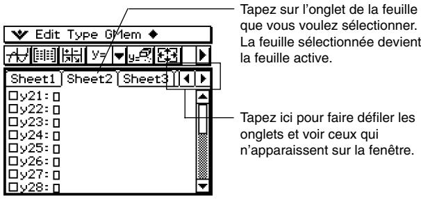 CASIO CLASSPAD 330 - ■ Sélection d'une feuille - 1