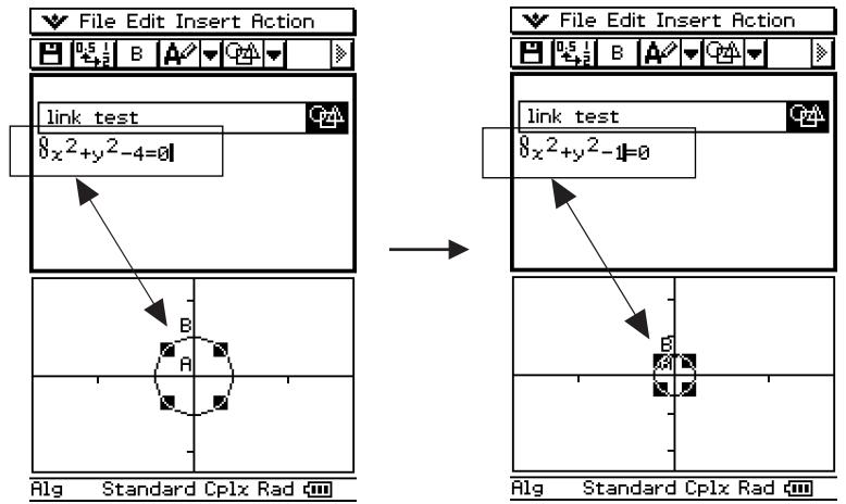 CASIO CLASSPAD 330 - Insertion d'une ligne de lien géométrie - 1
