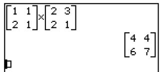 CASIO CLASSPAD 330 - ■Addition, soustraction, multiplication et division de matrices - 6
