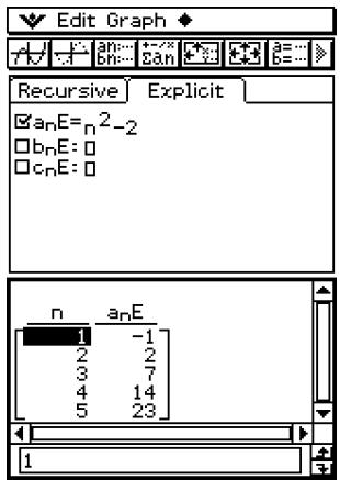 CASIO CLASSPAD 330 - Autres types de tables - 1