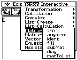 CASIO CLASSPAD 330 - Emploi du sous-menu Creation-Matrice - 1