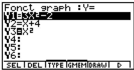 CASIO GRAPH 100 USB - Exemple Générer une table de valeurs pour les fonctions stockées dans les zones de mémoire Y1 et Y3 de la liste de fonctions de graphes - 1