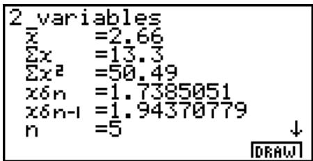 CASIO GRAPH 100 USB - ■ Affichage des résultats du calcul d'un graphe à variable double - 1