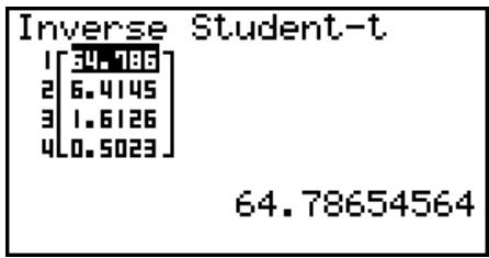 CASIO GRAPH 25+ - - Loi t de Student cumulative inverse - 2