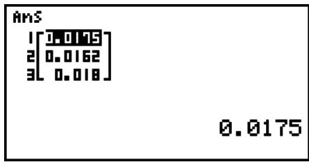 CASIO GRAPH 25+ - Example 2 Convertir {175, 162, 180} centimètres en pieds (feet) - 1