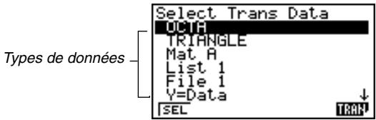 CASIO GRAPH 35 - - Pour envoyer les types de données sélectionnés - 1