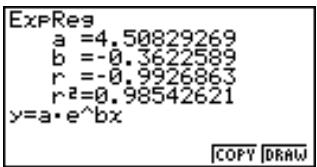 CASIO GRAPH 35 - ■ Graphe de régression exponentielle - 1