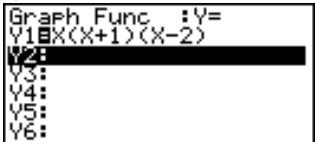 CASIO GRAPH 35 - Exemple 1:Tracer le graphe de Y = X(X + 1)(X - 2) - 4