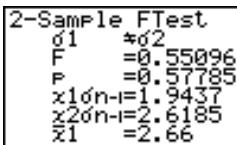 CASIO GRAPH 35+ - Effectuer un test F à 2 échantillons quand deux listedes de données sont entresetés - 1