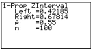 CASIO GRAPH 35+ - Calculer l'intervalle Z à 1 proportion en définissant les paramètres - 1