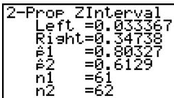 CASIO GRAPH 35+ - Calculer l'intervalle Z à 2 proportions en définissant les paramètres - 1