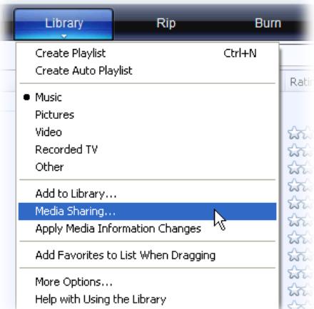 ARCHOS 101 - Configuration Des Options De Partage Du Lecteur Windows Media® - 1