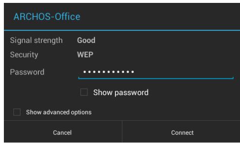ARCHOS 101C PLATINUM - Nawiązywanie połęczenia z siecia Wi-Fi - 6