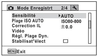 PENTAX WG-10 - - [Mode Enregistr] Menu 2 - 2