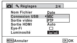 PENTAX WG-3 - Réglage du mode de connexion USB - 2