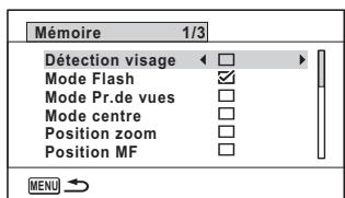 PENTAX OPTIO WG3 - Sauvegarde des réglages (Mémoire) - 1