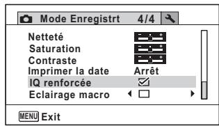 PENTAX OPTIO WG3 - Réglage du traitement de renforcement de la qualité de l'image (IQ renforcée) - 1