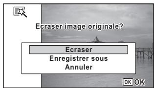 PENTAX OPTIO WG3 - Utilisez le bouton de navigation ( ) pour selectionner [Ecraser] ou [Enregistrer sous]. - 1