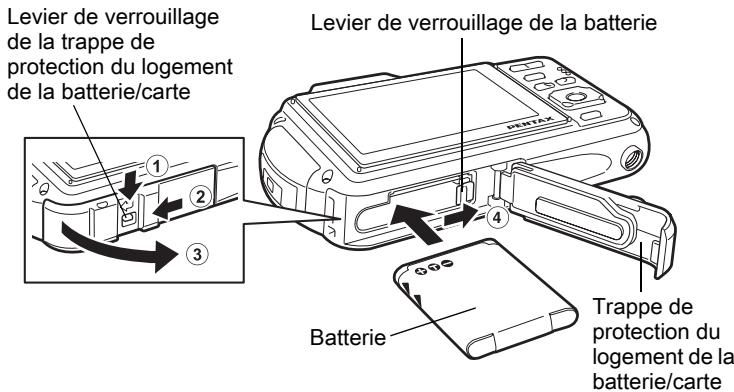 PENTAX OPTIO WG3 - Installation de la batterie - 1