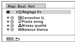 PENTAX OPTIO WG3-GPS - Enregistrement de fonctions fréquement utilisées (Réglage Fn) - 2