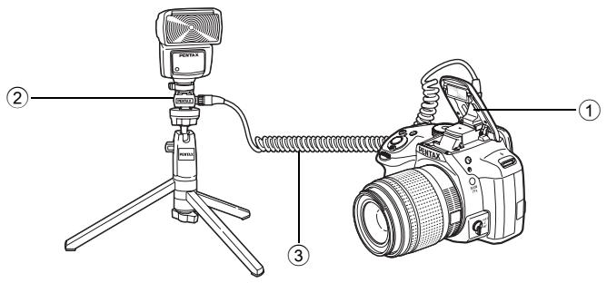 PENTAX K50 - En cas de couplage avec le flash incorporé - 1