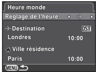 PENTAX K50 - Réglage de l'heure monde - 1