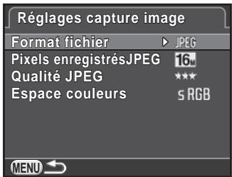 PENTAX K50 - Réglage d'un format de fichier - 1