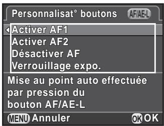 PENTAX K50 - Sélectionnez [Personnalisat° boutons] dans le menu [Mode pr. de vue 4] et appuyez sur le bouton de navigation (▶). - 1