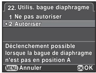 PENTAX K50 - Utilisation de la bague du diaphragme - 1