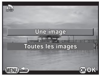 PENTAX K50 - Appuyez sur le bouton de navigation (▼) dans l'affichage une image du mode lecture. - 1