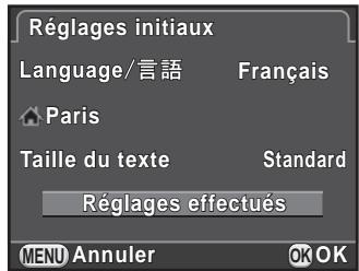 PENTAX K50 - Appuyez sur le bouton de navigation () pour déplacer le cadre sur et appuyez sur le bouton de navigation. - 3