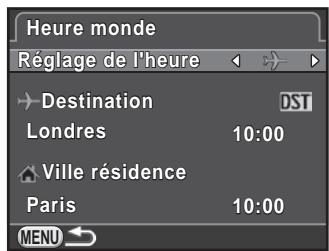 PENTAX K50 - Réglage de l'heure monde - 1