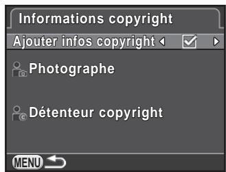 PENTAX K50 - Réglage des informations sur le photographe - 2