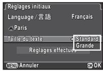 PENTAX K3 - Utilisez ▲▼ pour sélectionnner [Standard] ou [Grande], et appuyez sur OK. - 1