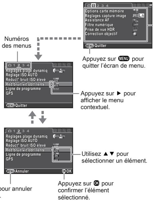 PENTAX K3 - Utilisation de l'écran de réglage des paramètres - 2