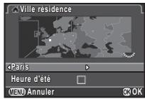 PENTAX K3 - Utilisez  pour selectionner une ville. - 1