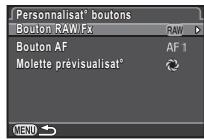 PENTAX K3 - Réglage du fonctionnement du bouton - 1